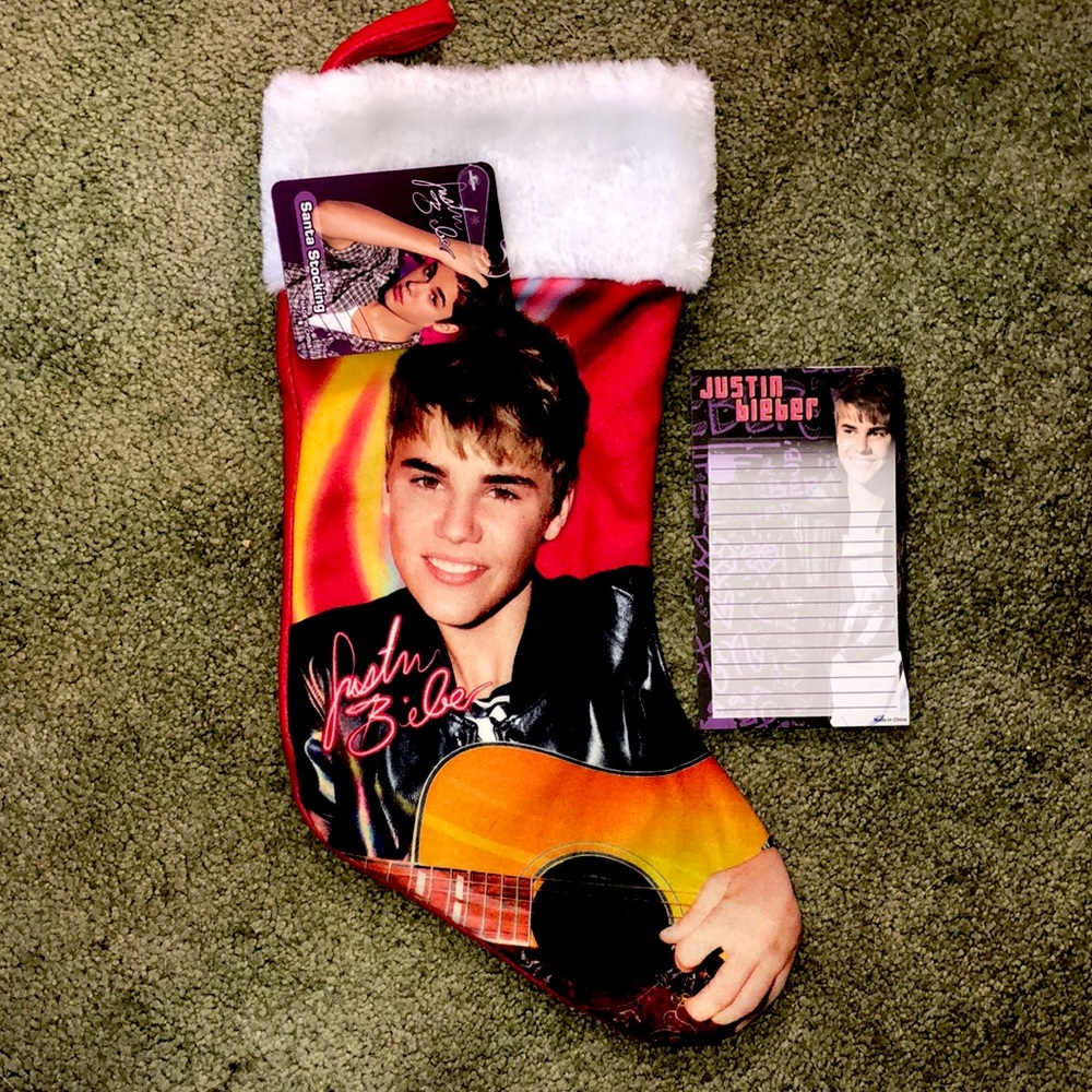 Justin Bieber Christmas Stocking, Hat & Notepad